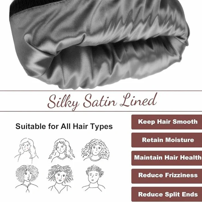 Satin Lined Winter Beanie Hat