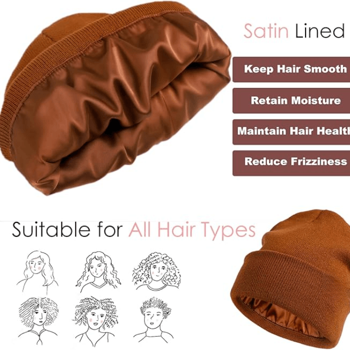 Satin Lined Winter Beanie Hat