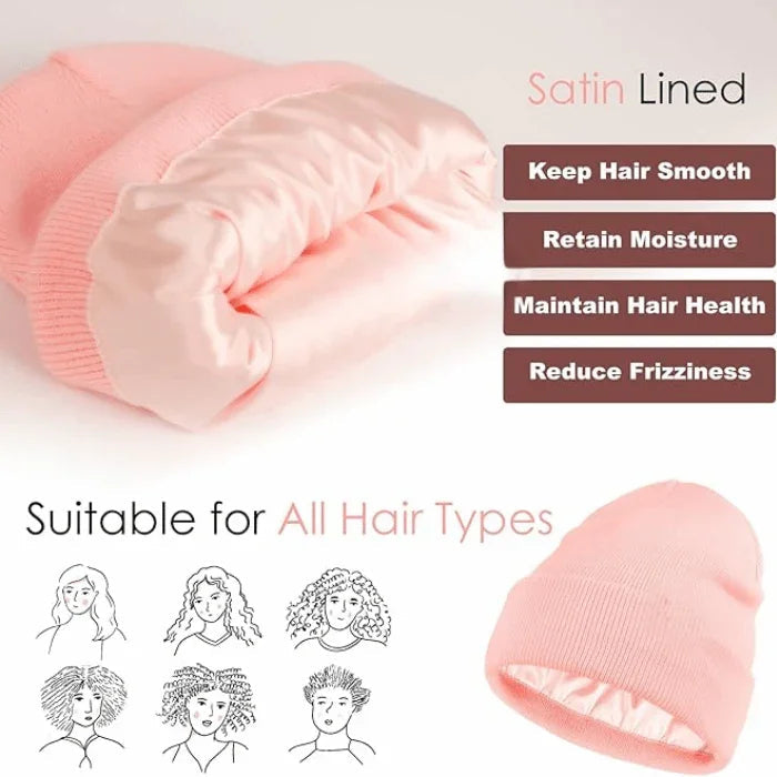 Satin Lined Winter Beanie Hat