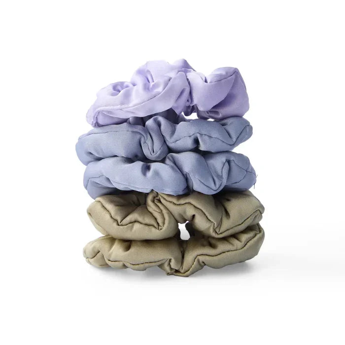 5 Pc Satin Pillow Scrunchie Set