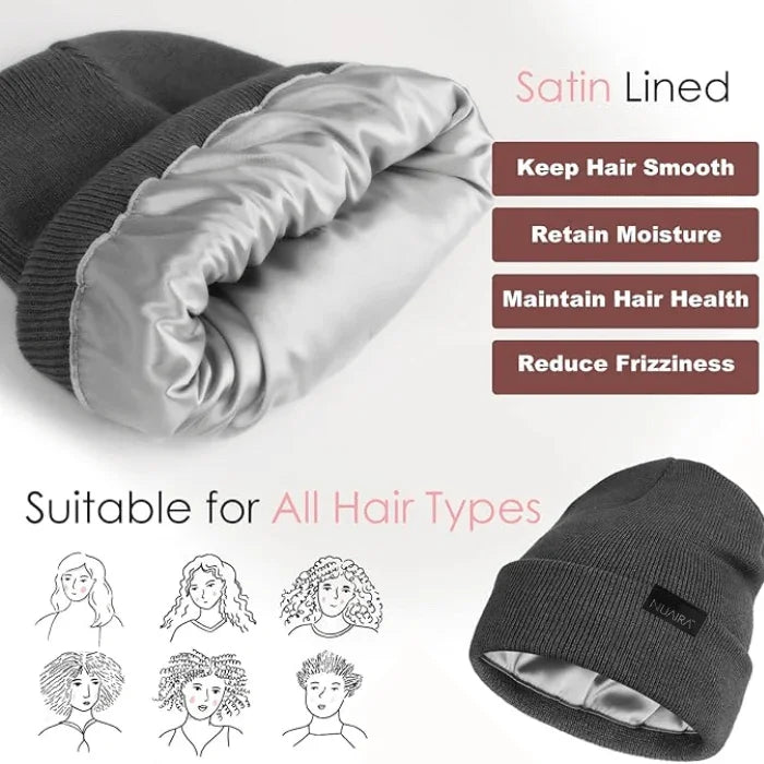Satin Lined Winter Beanie Hat